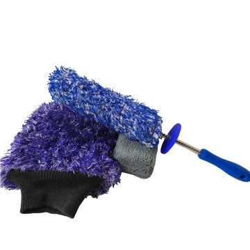 Two-piece car beauty tools set,Wash Mitt Sponge Microfiber, Custom,Wheel Brush